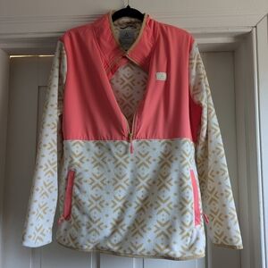 Ascend Women's 3/4 Zip Fleece Corral & Tan- L